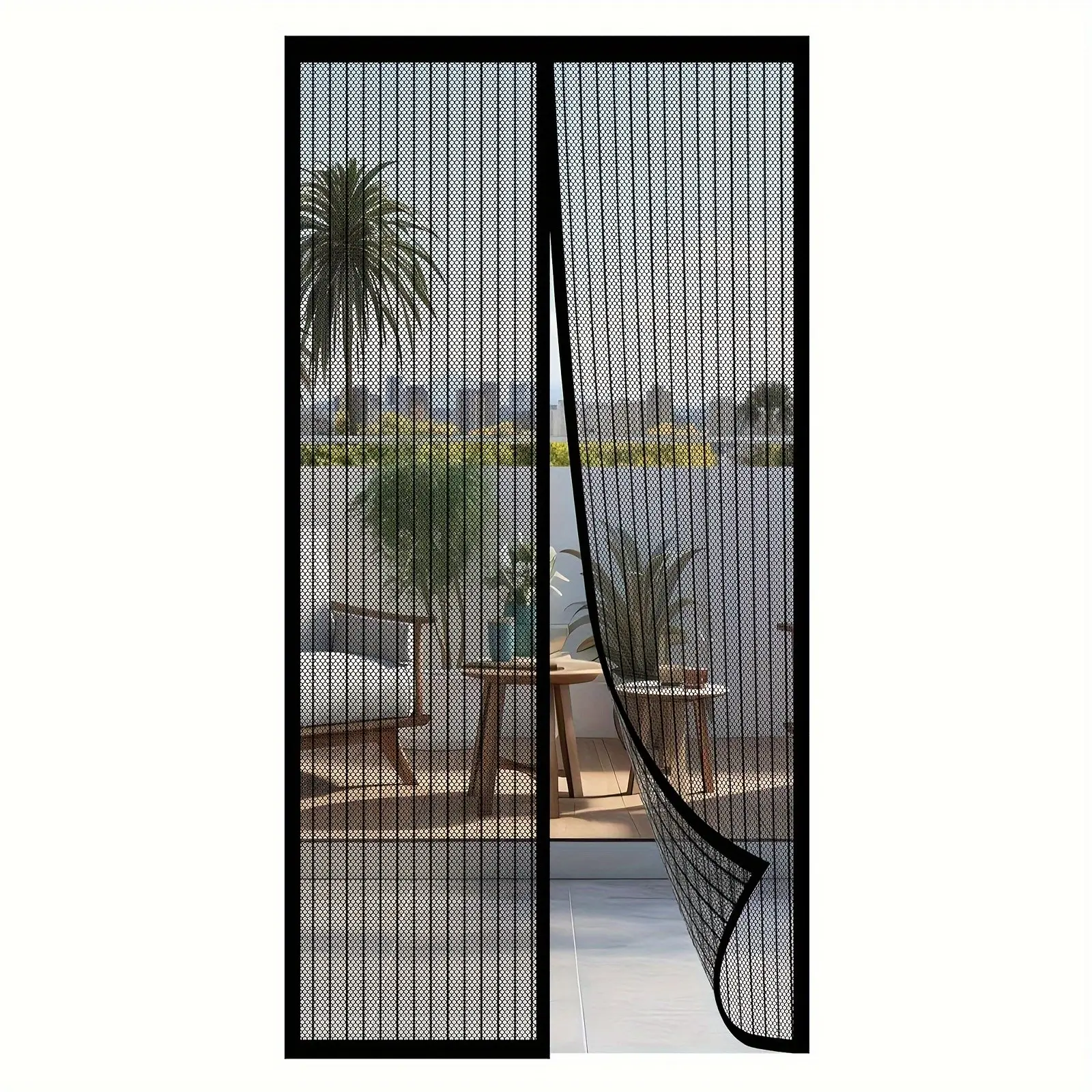 Stainless Steel Magnetic Mesh Window Screen, Summer Pest Control, No Prickles, Fabric Material, Ventilation Door Curtain