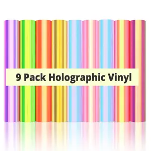 Create Viral Holographic Cups & Stickers with 9 Color Permanent Vinyl Sheets DIY Art Stickers