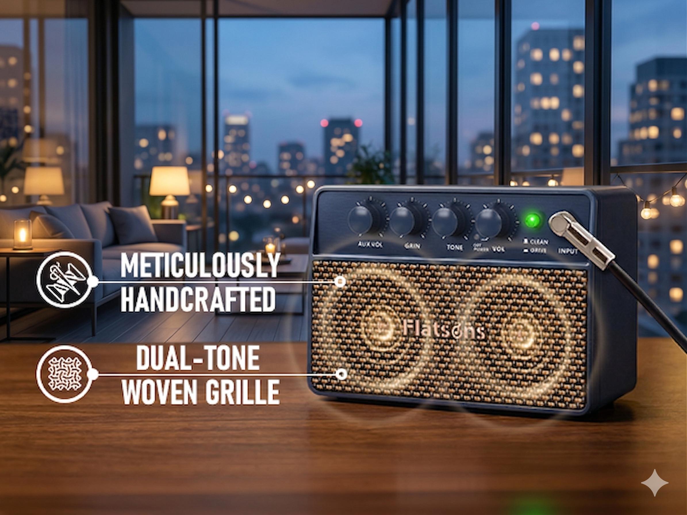 FBA-10 Guitar Amplifier, Drive/Clean Tone Electric Guitars Amp, 10W Mini Portable Amp with Type-C Rechargeable Battery 6H Work,Drive/Clean Tone Electric Guitars Amp, Wireless Vintage Guitar Speaker for Practice Travel