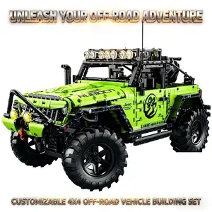 2026 1:8 Green ABS Plastic Building Block Off-Road Car Model (2312 PCS Dynamic Version) - Kids Outdoor Equipment, Creative Educational Toy, Ideal Birthday & Christmas Gift