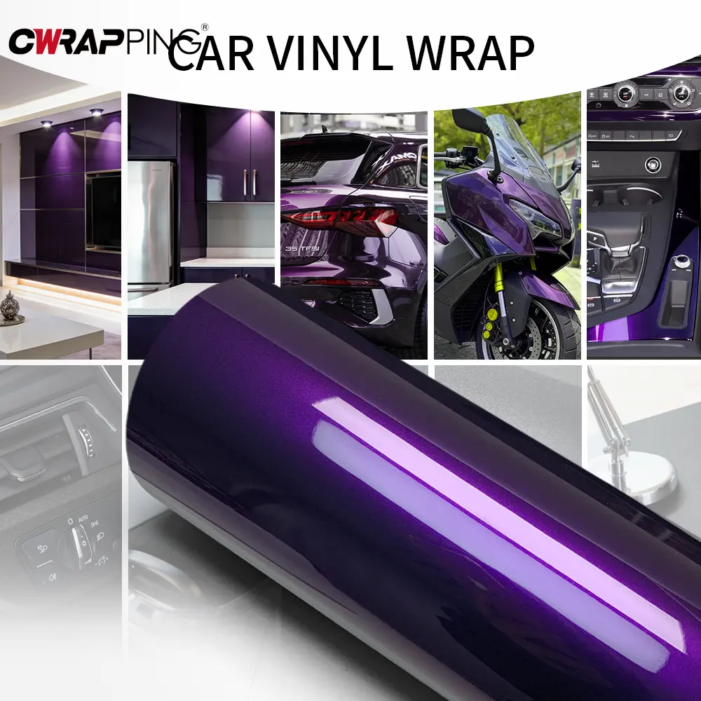 PET Glossy Film Car Wrap Full Body Covering Auto Outdoor Accessories Stickers for Car Wrapping Vinyl for Motorcycle Motorcycles
