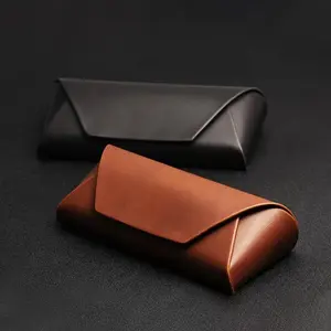 Eyeglasses Case High-end Sunglasses Glasses Case,Flip Leather Anti Pressure and Drop Resistant Eyeglasses Case,Creative Portable Simple PU Anti Pressure Myopia Glasses Case,Vintage Business Best Gifts,summervibes