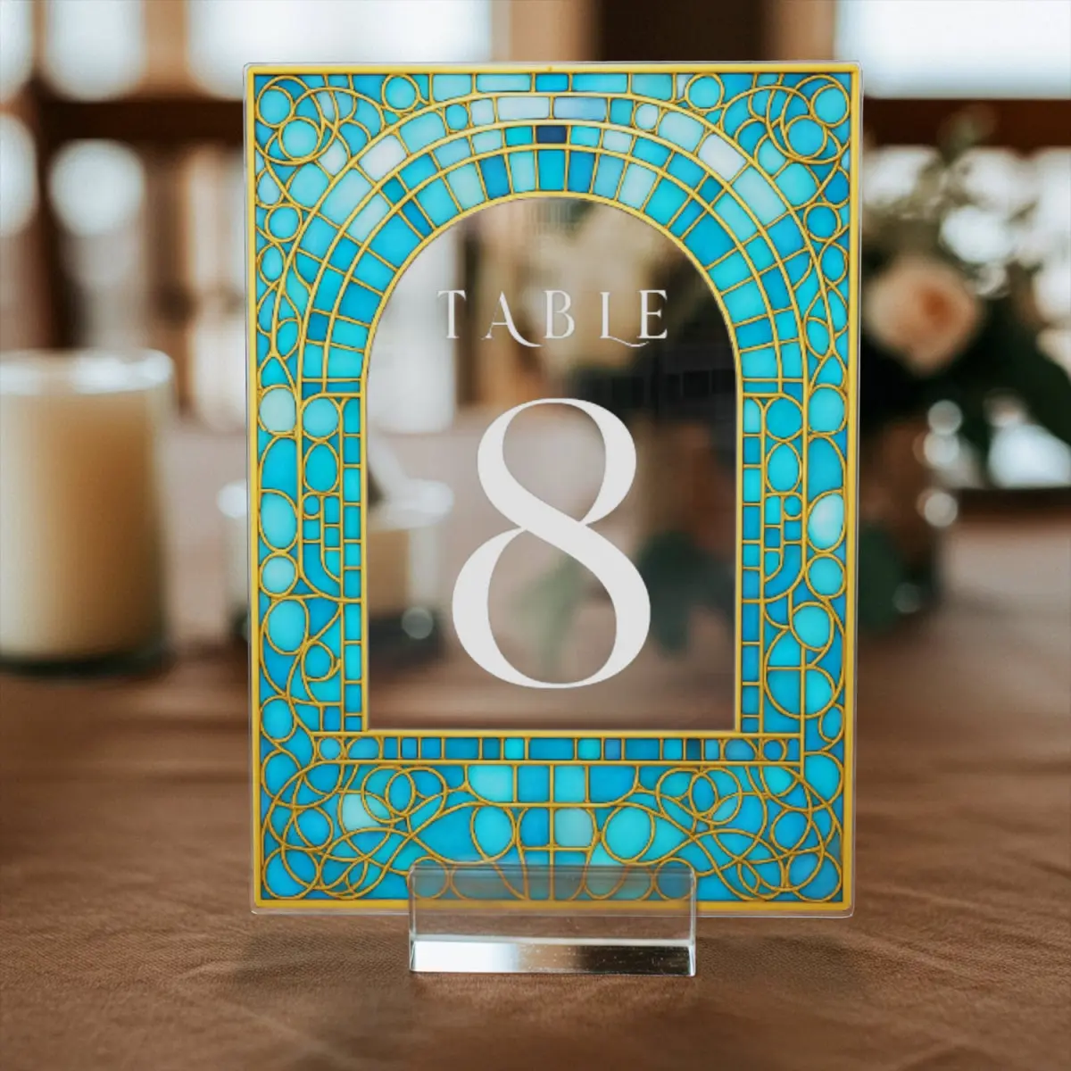 Wedding Table Numbers - Stained Glass