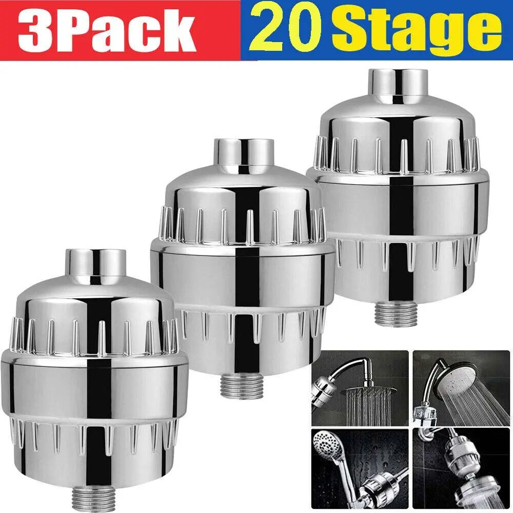 3Pcs 20 Stage Shower Head Filter Purifier with Filter for Hard Water Softener