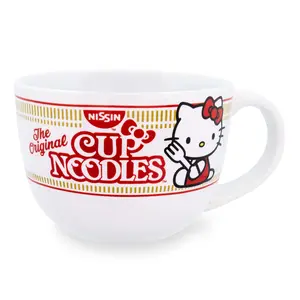 Sanrio Hello Kitty x Nissin Cup Noodles Ceramic Soup Mug | Holds 24 Ounces