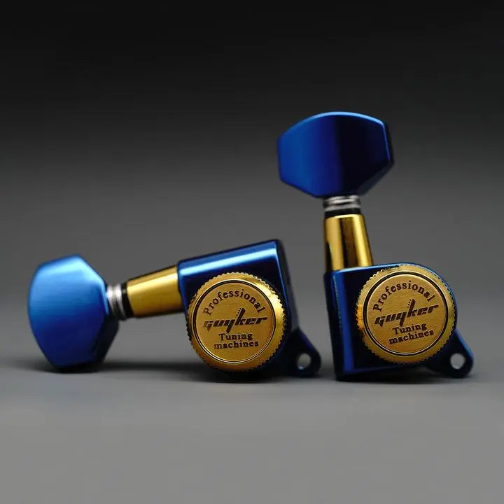 Guyker GK-D-07SP Locking Tuners - Dopamine Color, 1:18 Gear Ratio, 3R+3L Configuration for 3-Right and 3-Left String Guitars, Tuner