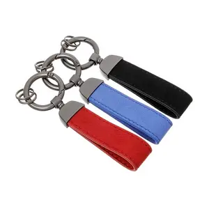 Suede Car Keychain Multiple Styles Simple Design Quality Metal Rings in Red Black and Blue Colors Perfect Accessory for Car Enthusiasts Leather Leather