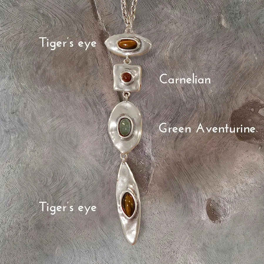 en route Petra Multi-Stone Drop Necklace, Vibrant Gemstone Jewelry for Daily Wear, Versatile Accent Essential Designed for Layered Styling & Modern Outfits