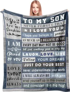 Gifts for Son Blanket - Son Gifts from Mom/Dad - to My Son - Gift Ideas for Adult