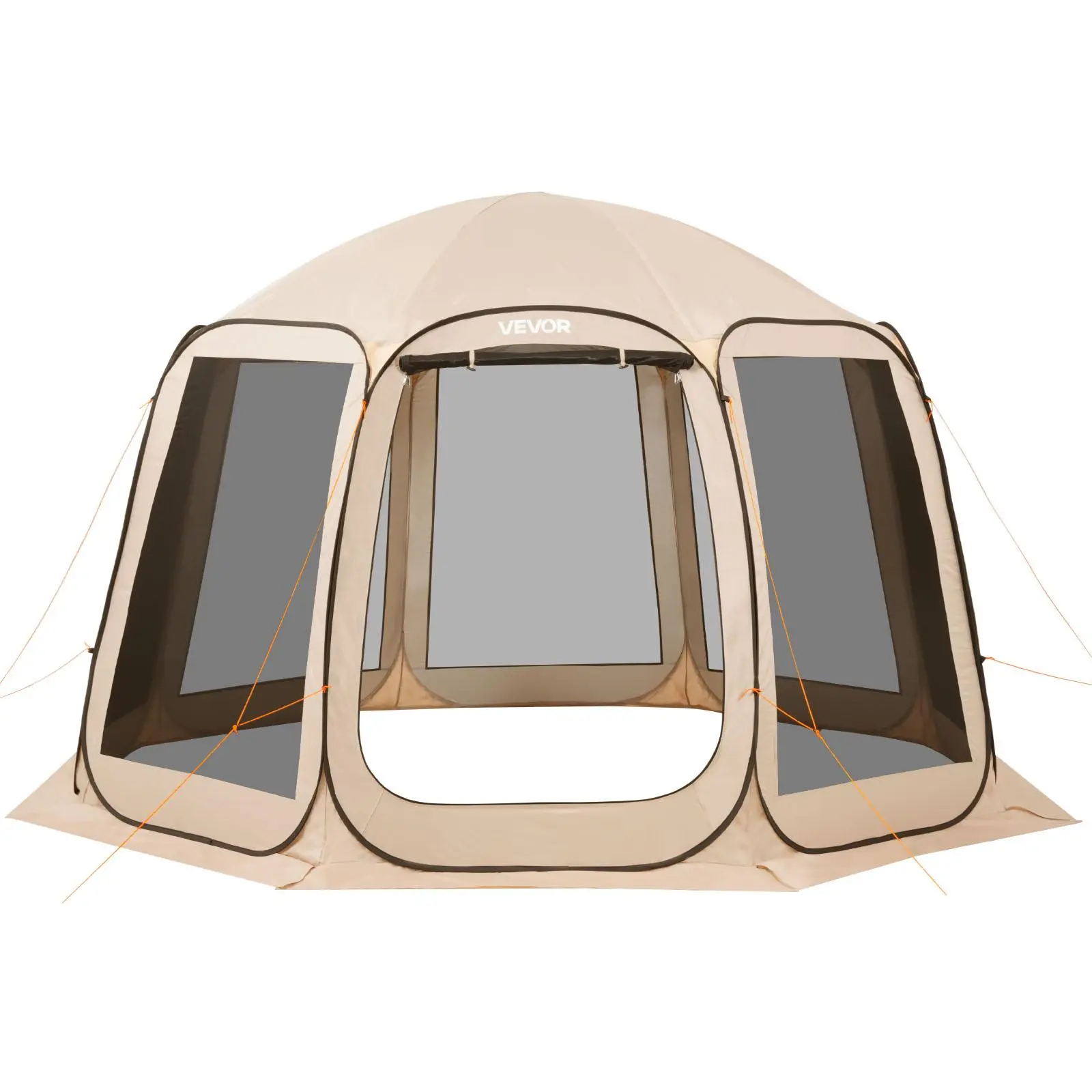 【FathersDayGift】VEVOR Screen House Tent, 12 x 11 ft, 10-12 Person Pop Up Screen Tent, Portable Screened in Canopy with Carry Bag, Netting Sides, Ground Stakes, for Garden, Patio, Backyard, Outdoor Activities, Beige