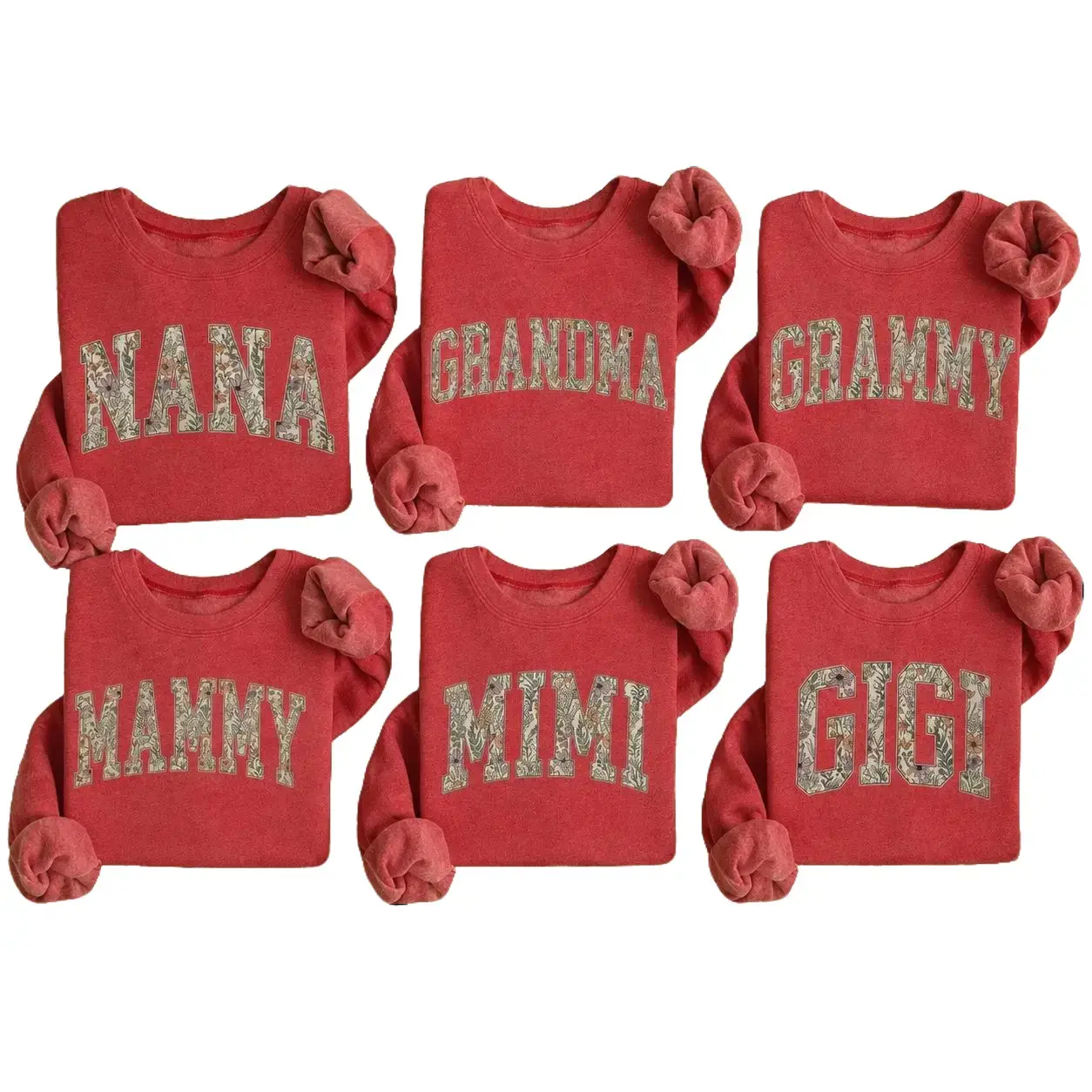 Personalized Family Name Sweatshirt, Custom Mama Mommy Nana Grandma Mimi Gigi Crewneck, Floral Varsity Letter Sweatshirt, Mother's Day Gift, Matching Family Sweatshirt  -DarkFlex