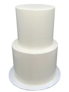 FromJennWithLove 2 Tier Fake Cake 6 & 8 Inch, Ivory Decorative Display Cake for Weddings & Events, Made in the USA