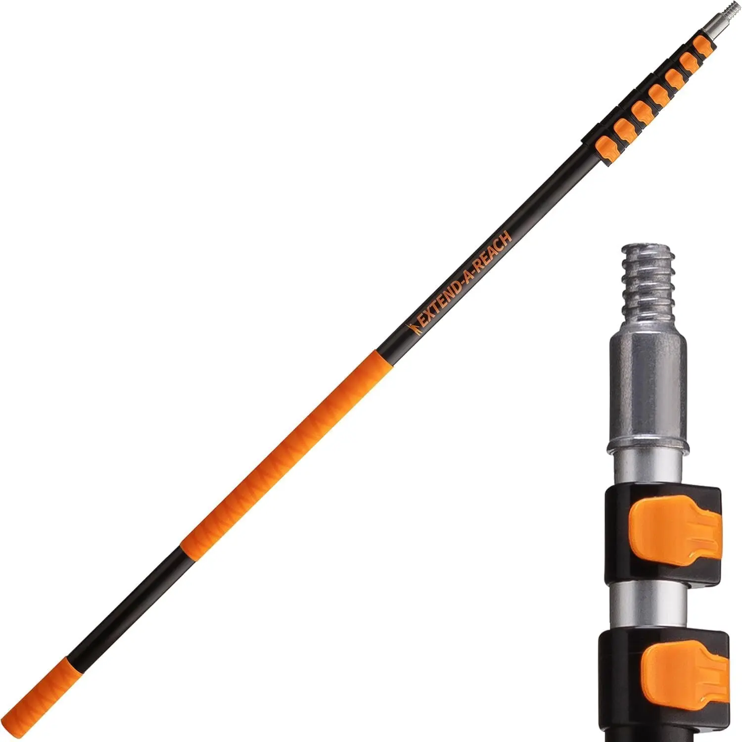 5-30 Ft Long Telescopic Extension Pole // Multi-Purpose Extendable Pole with Universal Twist-On Metal Tip // Lightweight and Sturdy // Best Telescoping Pole for Painting, Dusting and Window Cleaning EXTEND-A-REACH