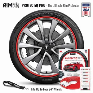Rim Curb Rash Guard Protector by RIMiQ - PROTECTiQ PRO Wheel Protection Trim for Cars, Trucks, and SUVs with 3M Tape - Easy Install Rim Guard for Scratches, Scuffs, and Road Wear