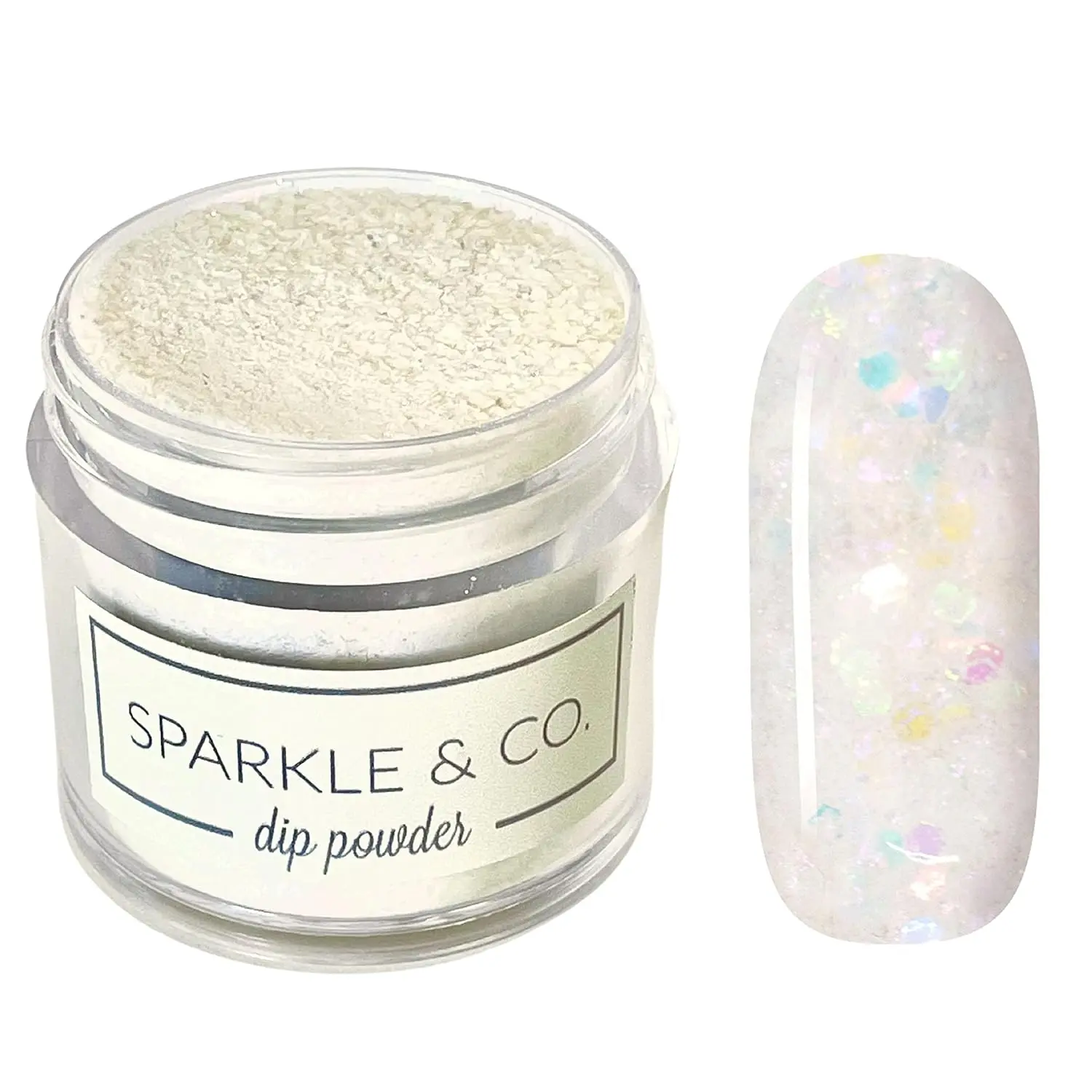 Sparkle & Co dp.31 Ice Castle (White Base) 1 ounce Dip Powder For Nails - 1 Jar Lasts 20-25 Manis