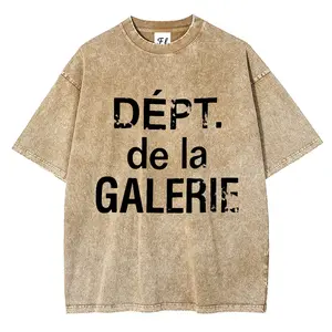 Oversized DÉPT de la GALERIE T-Shirt Men High Street Distressed Graphic Tee Streetwear