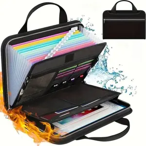 Fireproof Accordion File Organizer with Handle, 13-pocket Expanding Nylon Storage Bag, Multi-pocket Paper Organizer Folder for Letter A4 Files