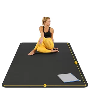 ActiveGear Large Yoga Mat 6'x4'x8mm for Home Gym - Extra Thick, Non-Slip, Durable & Odorless Fitness Flooring in Black