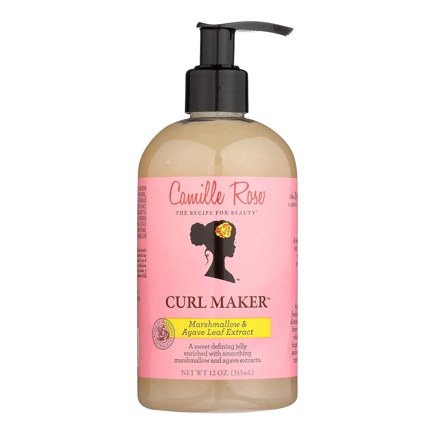 Camille Rose Curl Maker, Defining Jelly with Marshmallow & Agave Extracts for Smoothing & Detangling, Haircare Styler, 12 oz, Smooth, Coconut Oil, Curly Locks, Creamy, Moisture, Natural Curls, Bouncy Curls