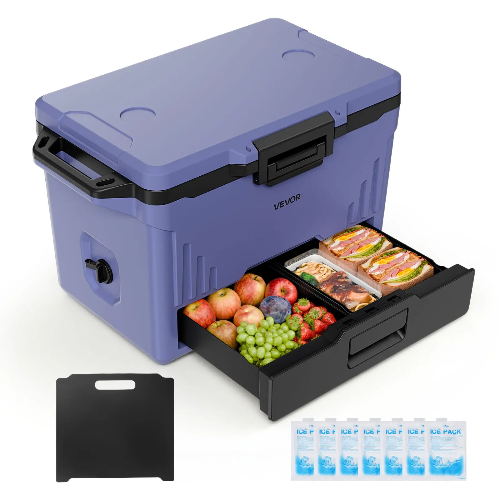 【SummerFinds】VEVOR 50QT Hard Insulated Cooler, Leak-Resistant Portable Unit with 48-Hour Cool Retention, Heavy-Duty Handle, Ultra-Light Design, Ideal for Camping, Sports