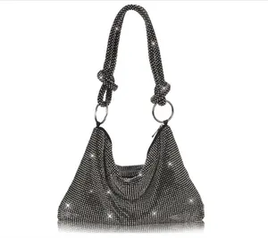 Rhinestone Purse Sparkly Bag Silver Diamond Purses for Women Upgrade Evening Prom Rhinestone Handbag Hobo Bag