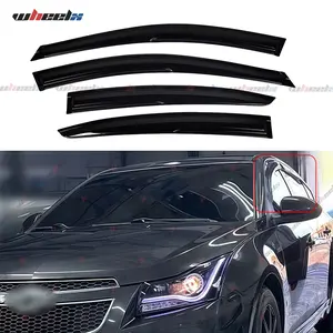 2009-2015 Chevrolet Cruze Sedan 4-Piece Acrylic Rain Guards & Wind Deflectors - Dark Smoke Window Visors, All-Weather UV Protection, No-Drill Easy Install Auto Accessories Car Accessories