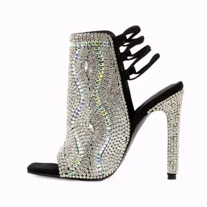 All that Jazz Black Crystal Stiletto Heels