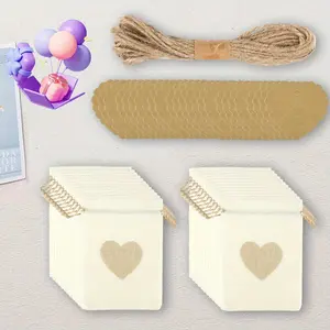 24 Packs Jute Small Gift Bags with Drawstring and 25pcs Heart-Shaped Gift Tags for Wedding, Party, Jewellery