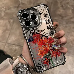 Phone Case - New Trendy Japanese Design Anime Tokyo Ghoul Phone Case Compatible with Iphone 17, 16E, 16, 15, 14, 13, 12, 11 Mini, Pro, Max, Air, Featuring a Transparent Soft Back for Drop Protection.