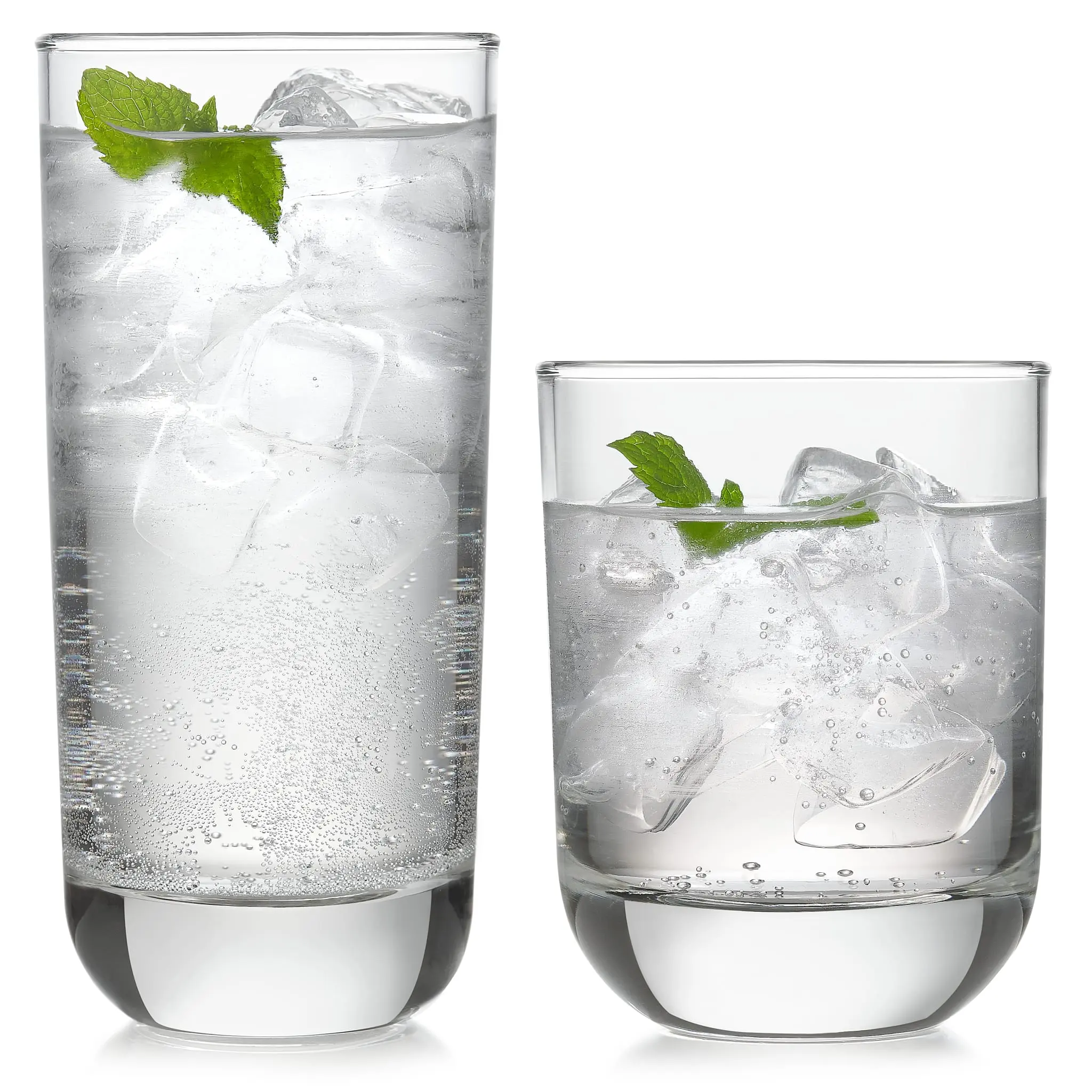 Polaris Tumbler & Rocks Drinking Glasses Set of 16, Clear Glass Cups Polaris Tumbler & Rocks Drinking Glasses Set of 16, Clear Glass Cups