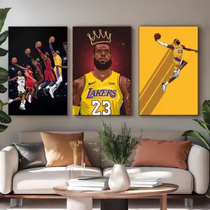 Basketball-Themed Wall Art Posters for Boys' Bedrooms Decorative Canvas Art Enhancing Room Aesthetics Perfect for Sports Enthusiasts and Basketball Fans