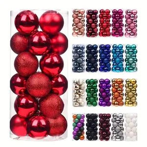 24pcs 6cm Shatterproof Christmas Tree Decor Balls, Plastic Hanging Ornaments for Holiday Wedding Party Decoration, Durable & Safe Design