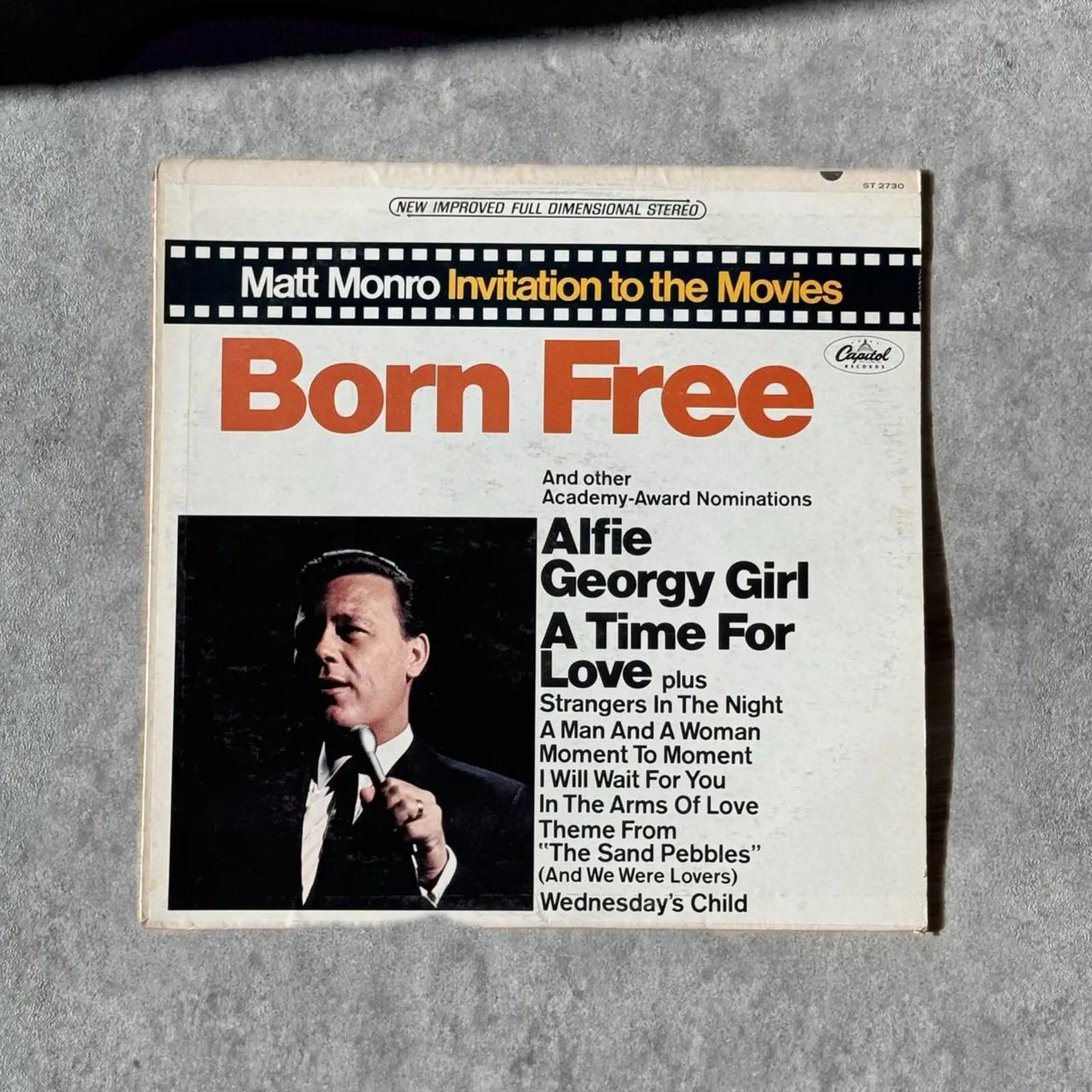 Matt Monro “Born Free” Vintage Record Vinyl