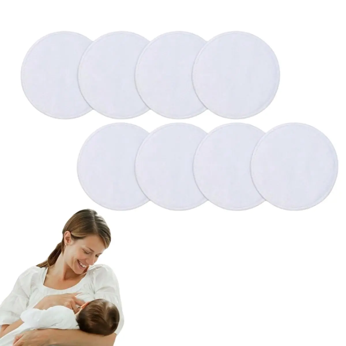 Washable Breast Pad, 8 Counts/set 3 Layer Anti-spill Soft Breast Pad, Nursing Breast Feeding Pad, Comfortable Breast Pad for Women, Removable Breast Pads, Breastfeeding Pads