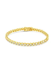 Corey Heart Bezel CZ Tennis Bracelet