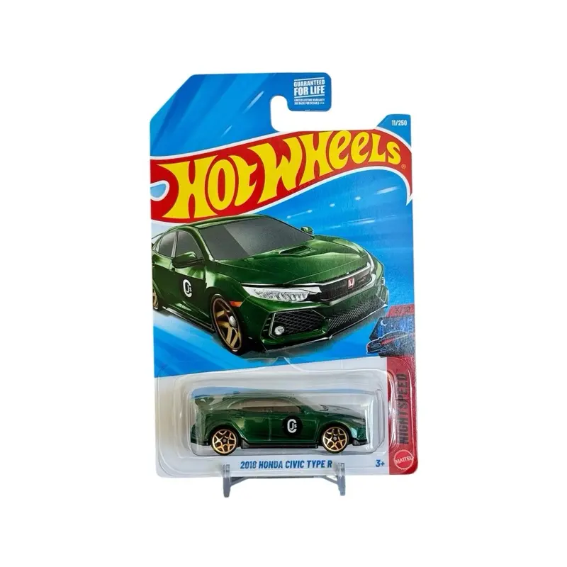 Hot Wheels 2018 Green Honda Civic Type R Night Speed 1:64 Mainline Diecast Vehicle, Racing Car Scale Model Collectible for Car Enthusiasts, Collectible Model Car, Diecast Model Car