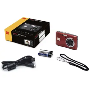 Kodak PIXPRO FZ45 16MP Digital Camera, Red Bundle with Lexar 64GB Memory Card