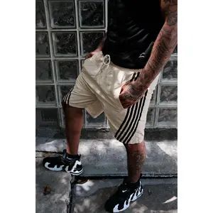Blank House Men's Retro Striped Casual Nylon Shorts - Elastic Waist, Pockets, Mens Fashion Menswear Bottoms | BH88S