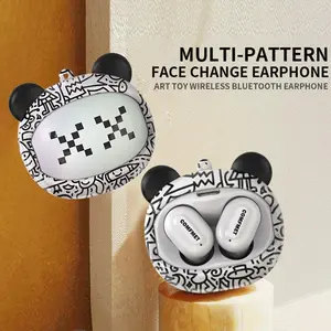 COMFMET Bluetooth Headphones: Entertaining Face-Changing Design, Noise-Canceling Wireless Stereo Earphones,  Audio Electronic Earbud Headset