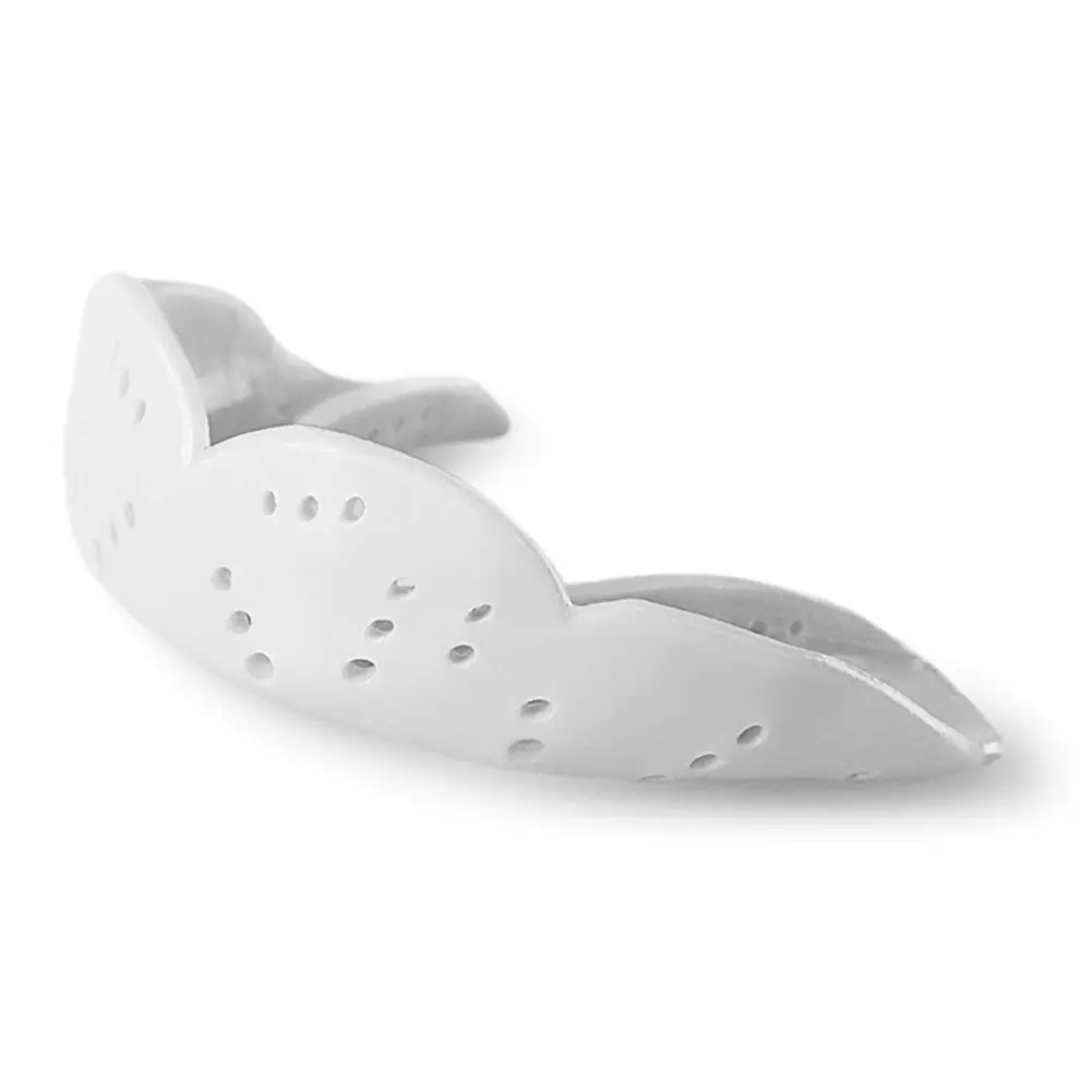Unisex Remoldable Breathable EVA Reusable Lightweight Anti-Gag Sport Mouth Guard - 1 Size Slim Profile 10 Years+ Teeth & Mouth Protector for Boxing, Football - White Adult Mouthguard, Baseball