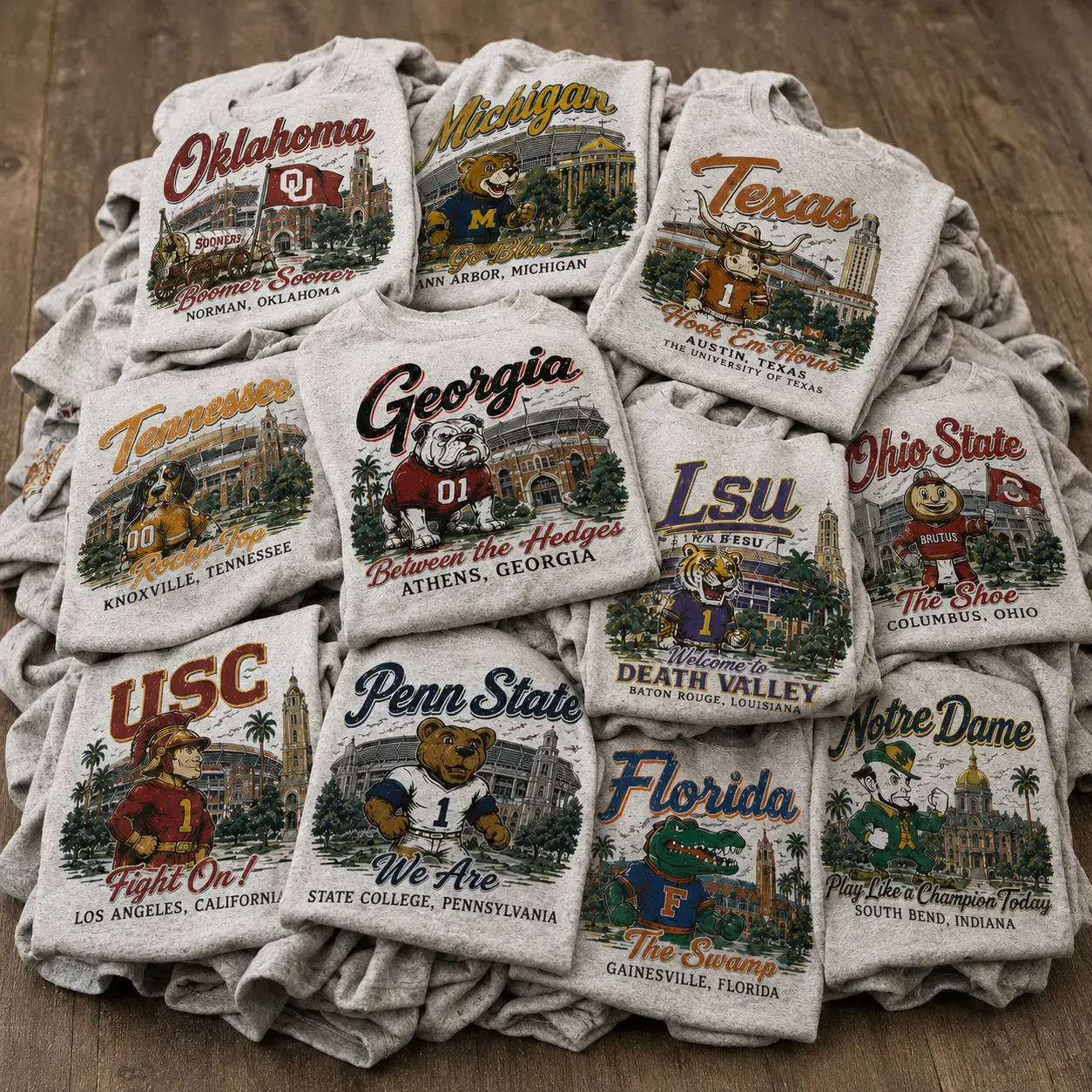 Vintage College Football Mascot Graphic T-Shirt, Retro University Sports Fan Tee, Classic Campus Stadium Shirt, Unisex Cotton Casual Streetwear, Game Day Apparel, Soft Crewneck Gift for College Football Fans