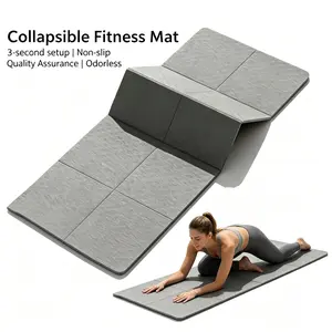 Foldable, thickened, and widened yoga mat, a portable fitness mat that can be stored in 3 seconds indoors, a home-use storable mat for Pilates, meditation, stretching, and skipping rope, a cushioning floor mat for fitness, yoga, and short breaks