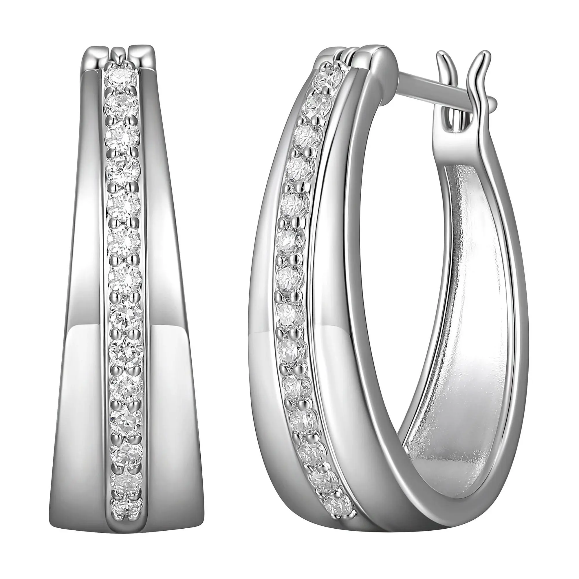 LuxLab Diamonds 0.35 cttw Lab Grown Hoop Ear rings, Sterling