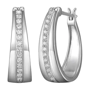 LuxLab Diamonds 0.35 cttw Lab Grown Hoop Ear rings, Sterling