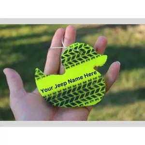 Neon Yellow Jeep Duck Car Freshie, Over 30 Scents, Tire Tread, Duck, Car Accessories, Car Freshener, Car Decal, Hanging Freshener, Custom Text