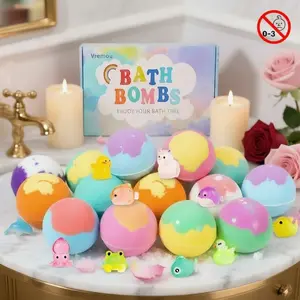 Kids' Bath Bombs with Toy Inside, Natural & Organic Bubble Bath Bombs, Glow-In-The-Dark Surprise, Ideal for Birthdays & Parties, Body Care Product