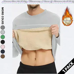 Men's autumn and winter warm thick round neck sweatshirt, soft fabric, resist the cold autumn and winter, autumn and winter cost-effective plus fleece sweatshirt, suitable for daily wear