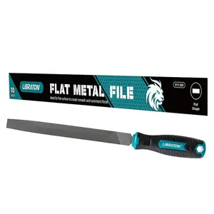 LIBRATON 8-Inch Half Round Metal File, Metal File Tool, High Carbon Steel File with Ergonomic Handle, Hand File for Metal, Metalworking, Wood, Plastic, File for Refining, Shaping and Scraping