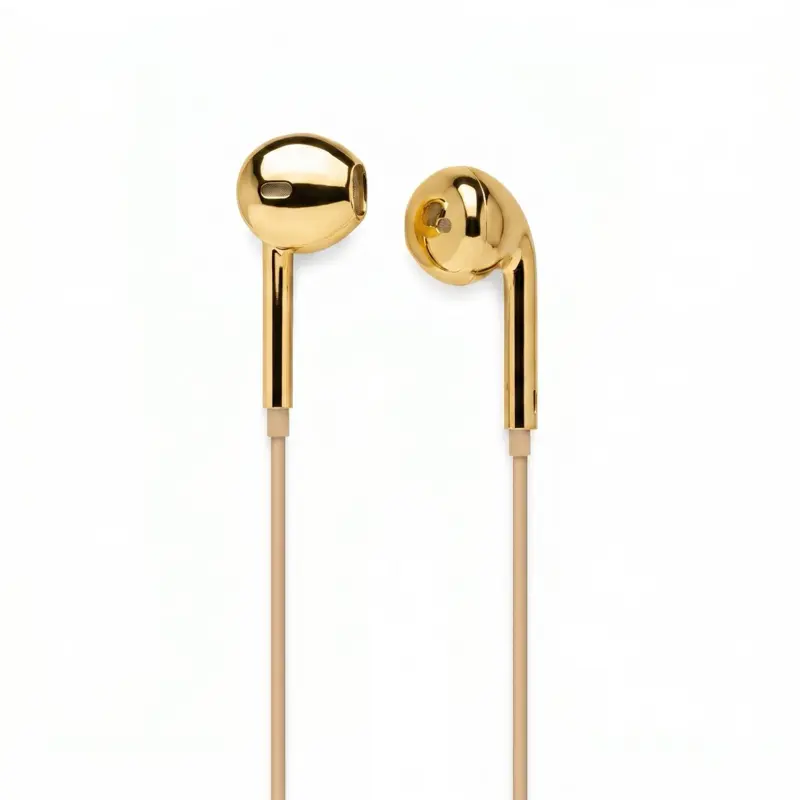 Wired Gold-Finish Type-C Audio Headset, Y2K Trendy Portable USB Connection Audio Device, Single-Ear Wired Earbuds for Phones & Electronics
