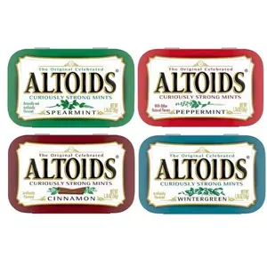 Altoids Curiously Strong Mints - Cinnamon Spearmint Peppermint Wintergreen - 1.76oz Tins Metal - Breath Mint